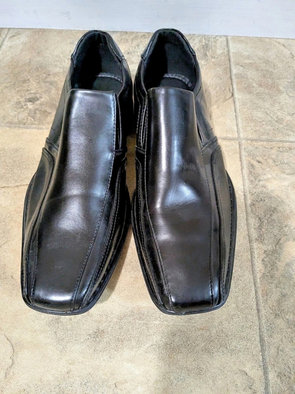 SM New York Caster Men's Black Leather Loafers US 8.5 D Like New